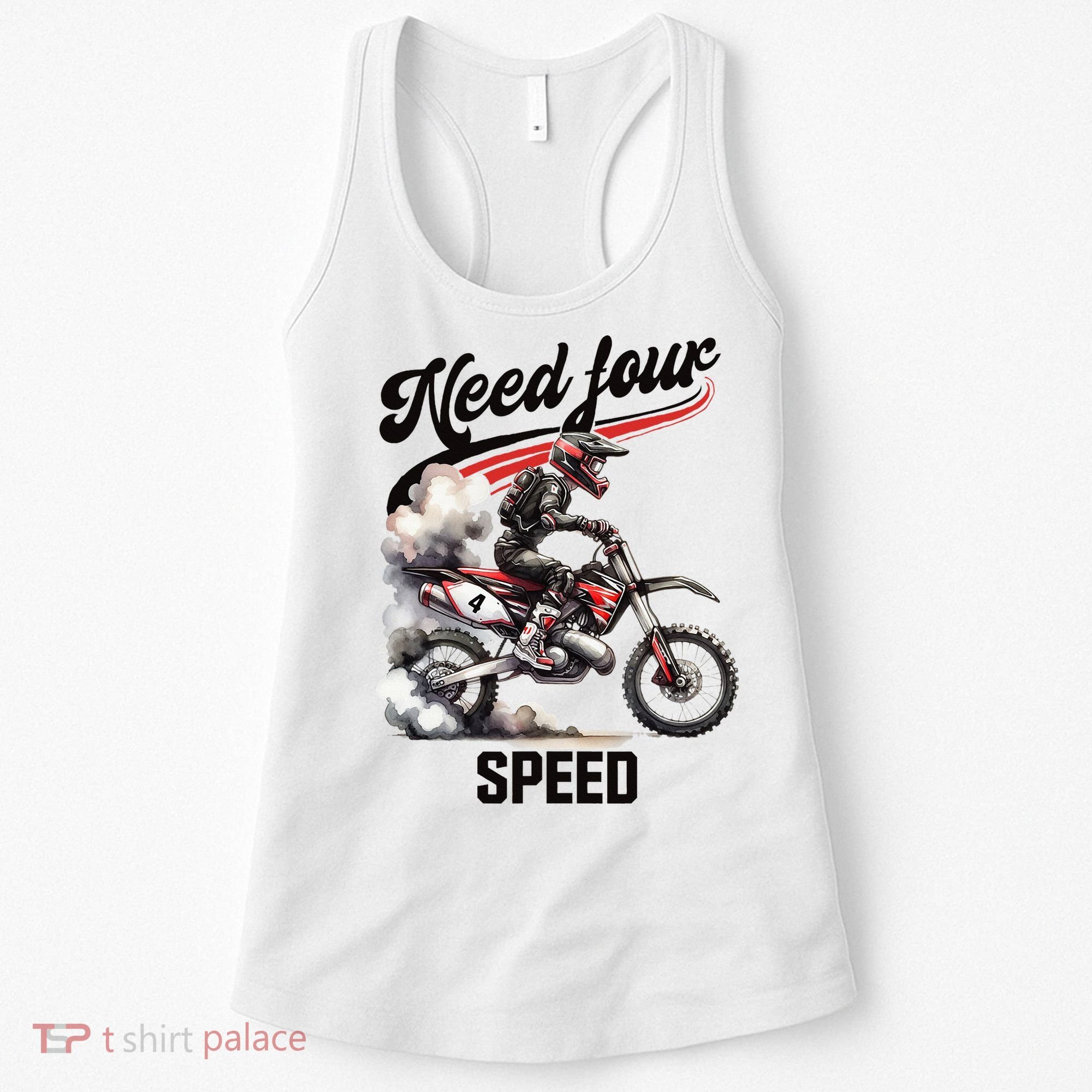 Retro Dirt Bike 4th Birthday Need Four Speed Women's Tank Top