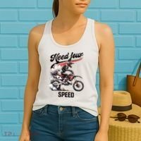 Retro Dirt Bike 4th Birthday Need Four Speed Women's Tank Top thumb 2