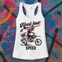 Retro Dirt Bike 4th Birthday Need Four Speed Women's Tank Top thumb 3