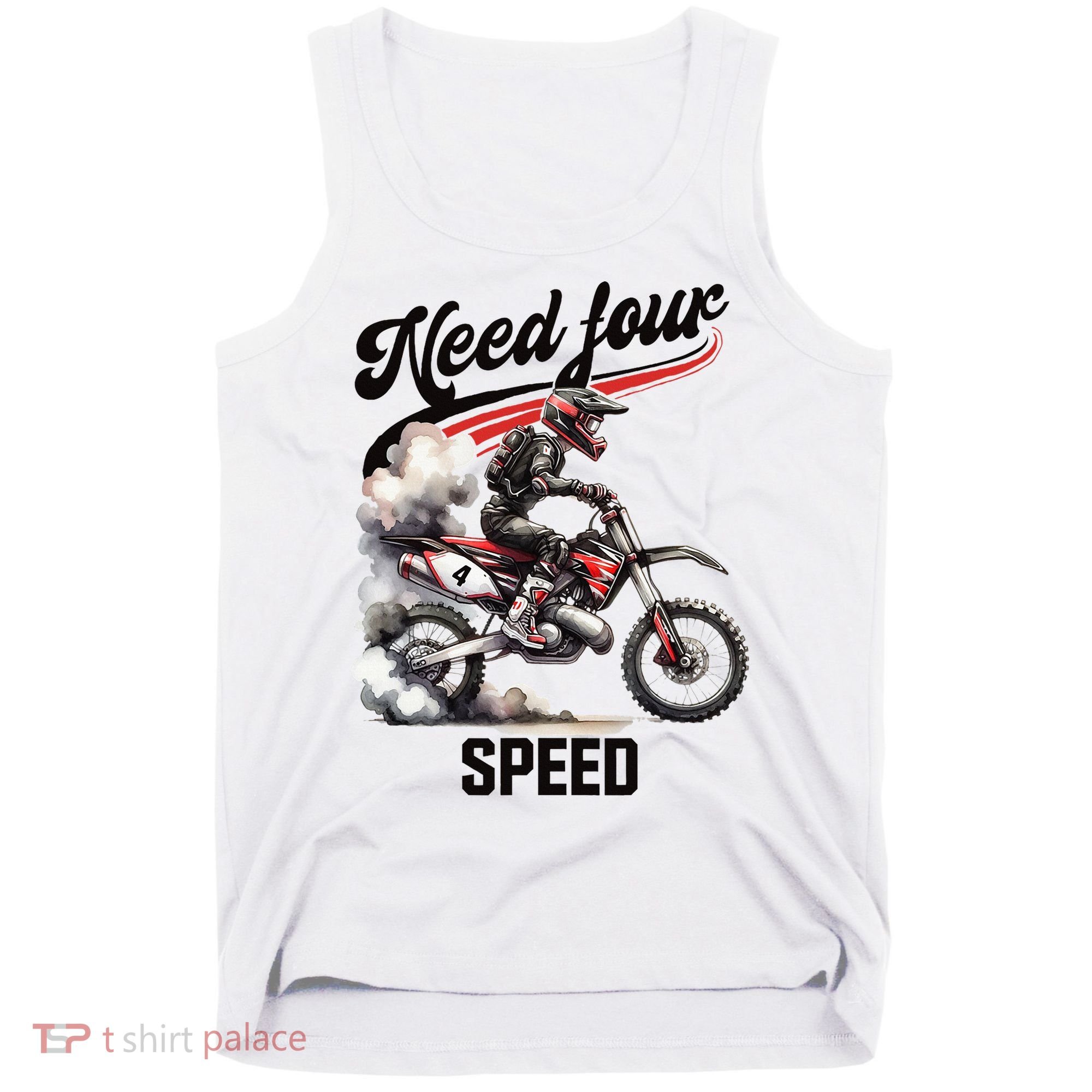 Retro Dirt Bike 4th Birthday Need Four Speed Tank Top