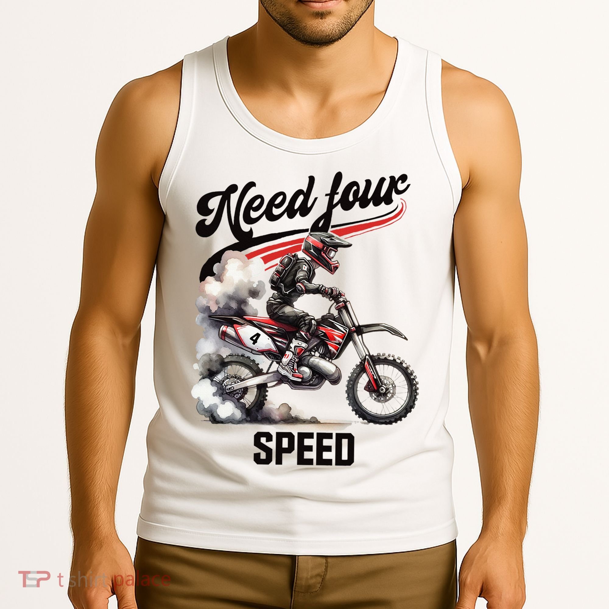 Retro Dirt Bike 4th Birthday Need Four Speed Tank Top