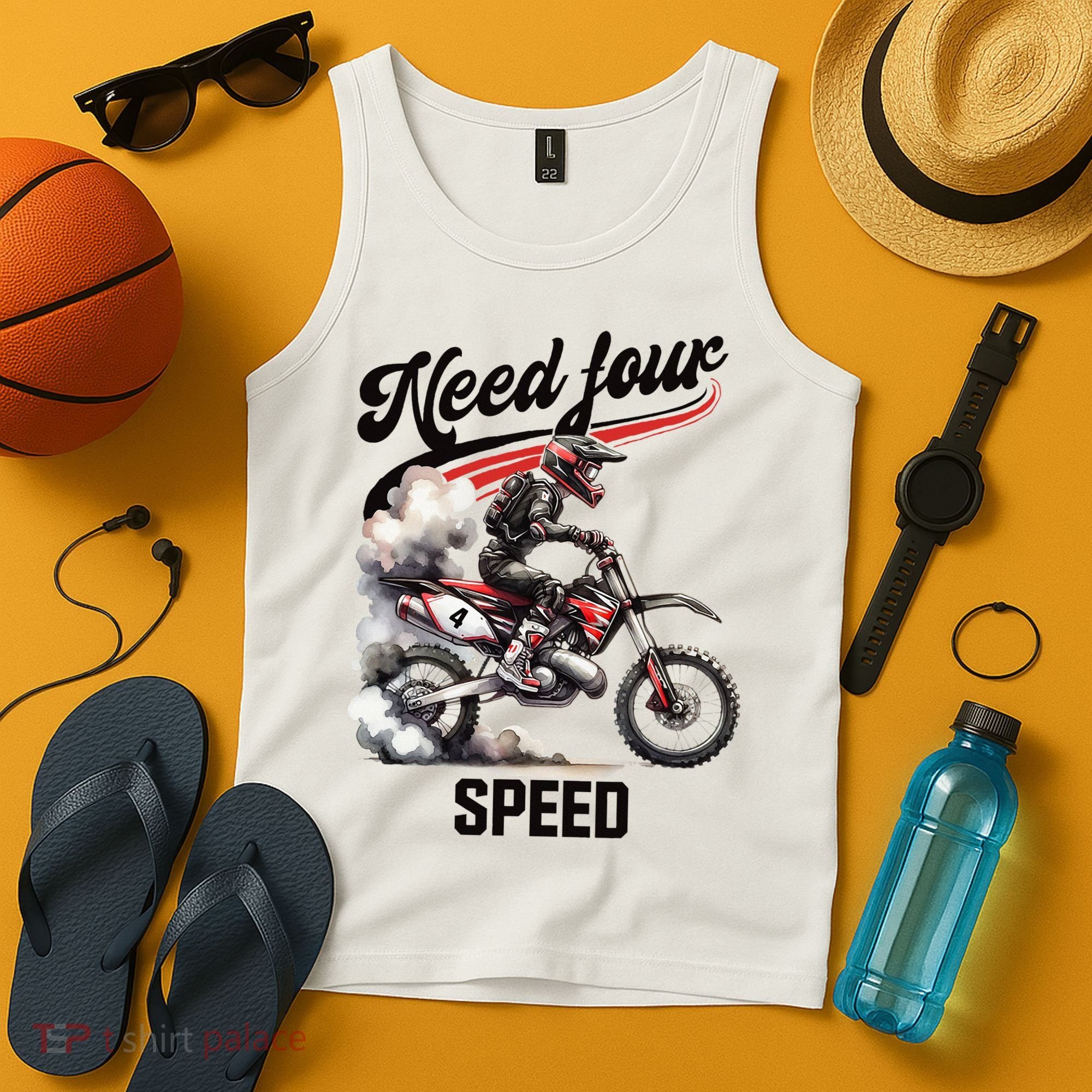 Retro Dirt Bike 4th Birthday Need Four Speed Tank Top