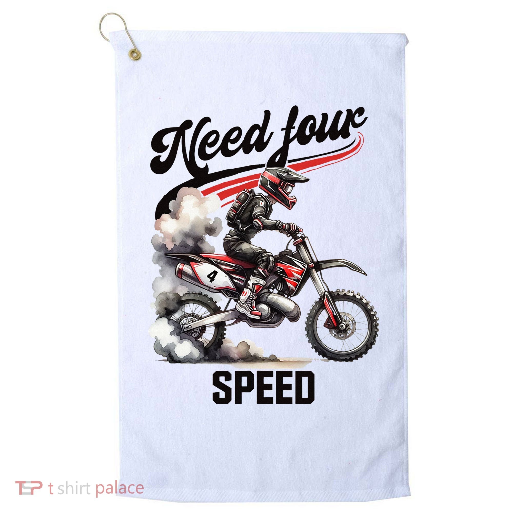 Retro Dirt Bike 4th Birthday Need Four Speed Golf Towel