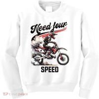 Retro Dirt Bike 4th Birthday Need Four Speed Kids Sweatshirt thumb 0