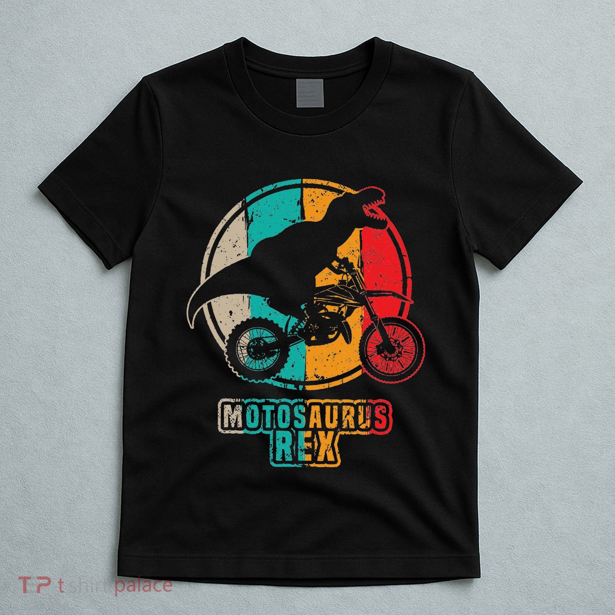 Retro Dirt Bike Motosaurus Motocross Dinosaur Dirtbike Dino T-Shirt