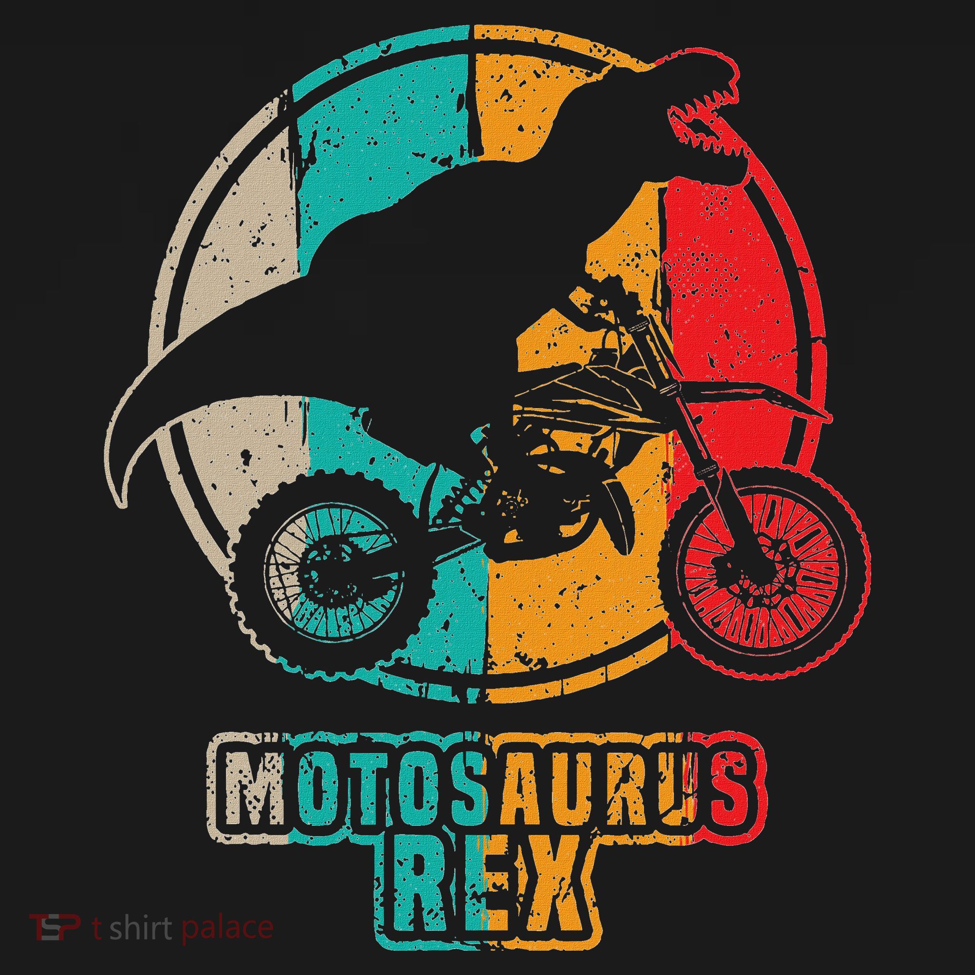Retro Dirt Bike Motosaurus Motocross Dinosaur Dirtbike Dino T-Shirt