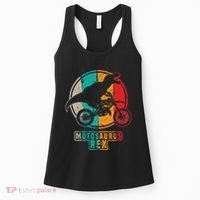 Retro Dirt Bike Motosaurus Motocross Dinosaur Dirtbike Dino Women's Tank Top thumb 0