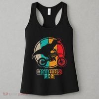 Retro Dirt Bike Motosaurus Motocross Dinosaur Dirtbike Dino Women's Tank Top thumb 3