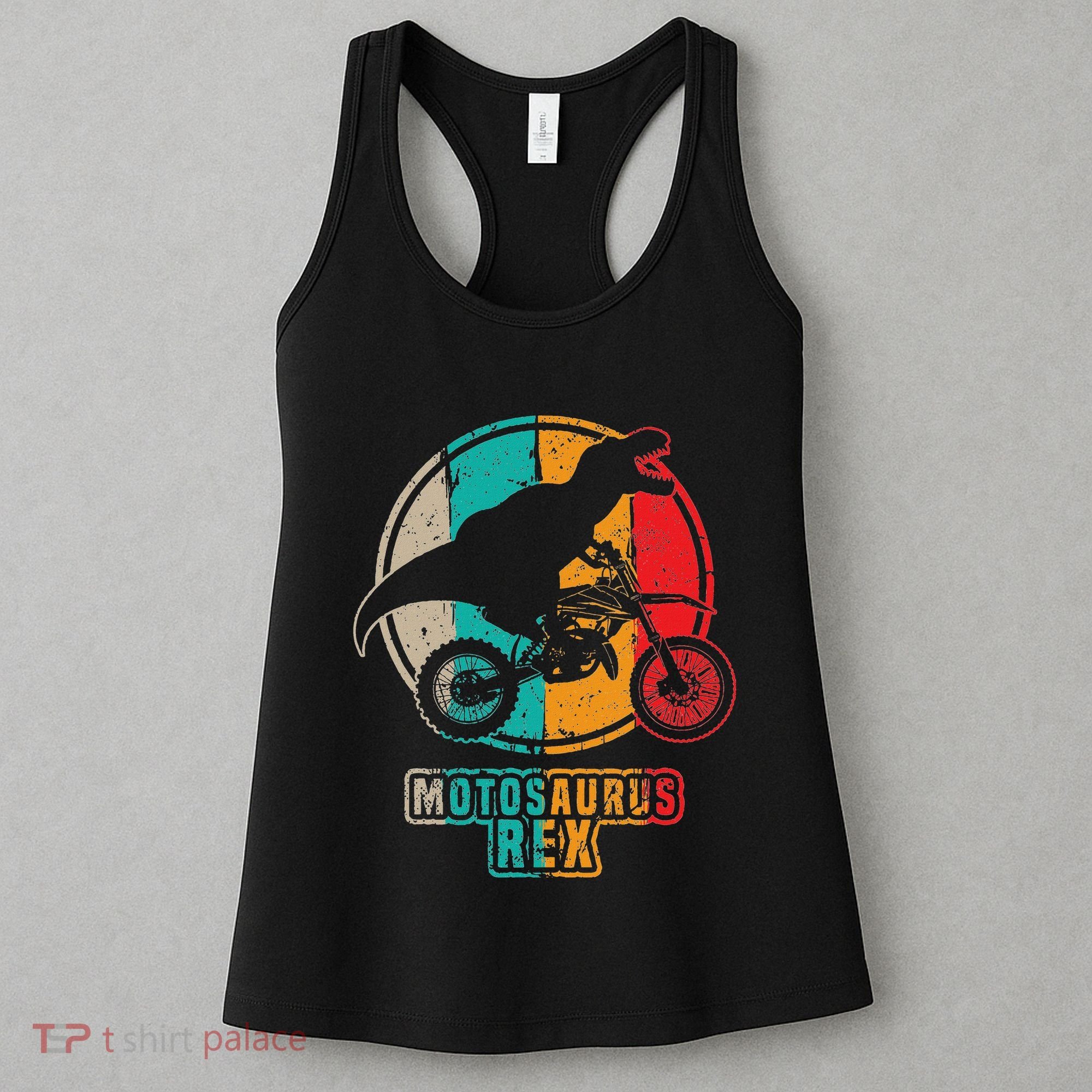 Retro Dirt Bike Motosaurus Motocross Dinosaur Dirtbike Dino Women's Tank Top