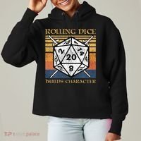 Rolling Dice Builds Character Funny Rpg Tabletop Gamer Ladies Heavyweight Boxy Pullover Hoodie thumb 0