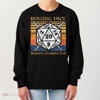 Rolling Dice Builds Character Funny Rpg Tabletop Gamer Women's Sweatshirt thumb 0