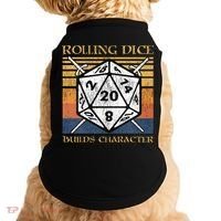 Rolling Dice Builds Character Funny Rpg Tabletop Gamer Doggie Tank thumb 0