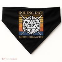 Rolling Dice Builds Character Funny Rpg Tabletop Gamer USA-Made Doggie Bandana thumb 0