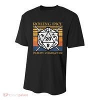Rolling Dice Builds Character Funny Rpg Tabletop Gamer Youth Performance Sprint T-Shirt thumb 0