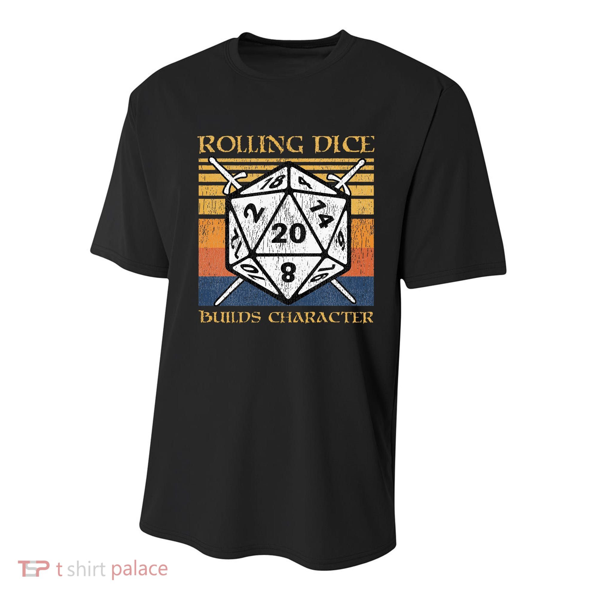 Rolling Dice Builds Character Funny Rpg Tabletop Gamer Youth Performance Sprint T-Shirt