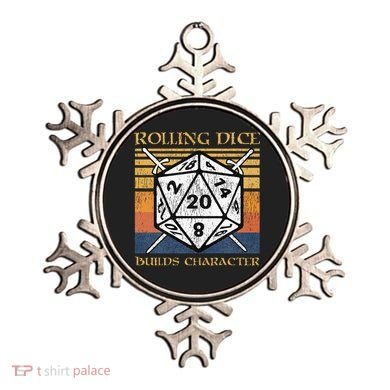 Rolling Dice Builds Character Funny Rpg Tabletop Gamer Ornament