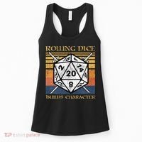 Rolling Dice Builds Character Funny Rpg Tabletop Gamer Women's Tank Top thumb 0