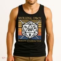 Rolling Dice Builds Character Funny Rpg Tabletop Gamer Tank Top thumb 3