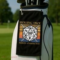 Rolling Dice Builds Character Funny Rpg Tabletop Gamer Golf Towel thumb 2