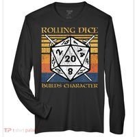 Rolling Dice Builds Character Funny Rpg Tabletop Gamer Zone Performance Long-Sleeve T-Shirt thumb 0