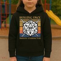 Rolling Dice Builds Character Funny Rpg Tabletop Gamer Kids Hoodie thumb 3