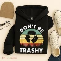 Retro Don't Be Trashy Recycle Save The Environment Earth Day Hoodie thumb 4