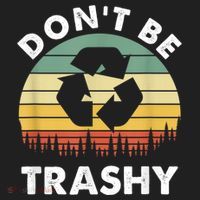 Retro Don't Be Trashy Recycle Save The Environment Earth Day Beanie thumb 2