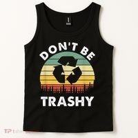 Retro Don't Be Trashy Recycle Save The Environment Earth Day Tank Top thumb 2