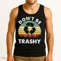 Retro Don't Be Trashy Recycle Save The Environment Earth Day Tank Top thumb 3
