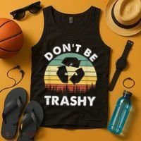 Retro Don't Be Trashy Recycle Save The Environment Earth Day Tank Top thumb 4