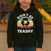 Retro Don't Be Trashy Recycle Save The Environment Earth Day Kids Hoodie thumb 3