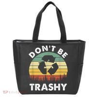 Retro Don't Be Trashy Recycle Save The Environment Earth Day Tote Bag thumb 0