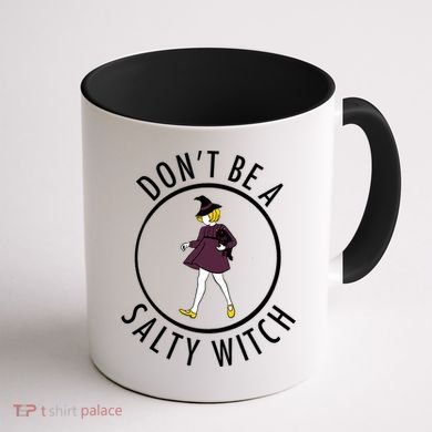 Retro DonT Be A Salty Witch Funny Halloween Girl Coffee Mug back