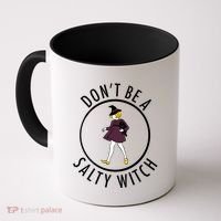 Retro DonT Be A Salty Witch Funny Halloween Girl Coffee Mug thumb 0