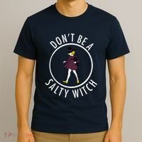 Retro DonT Be A Salty Witch Funny Halloween Girl T-Shirt thumb 3