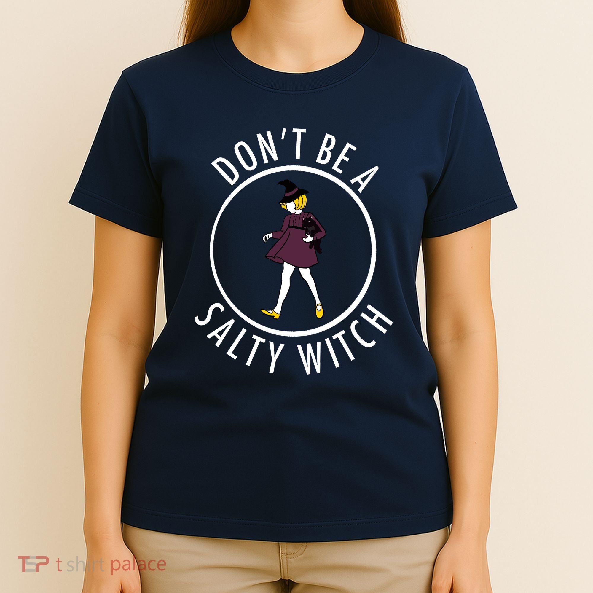 Retro DonT Be A Salty Witch Funny Halloween Girl T-Shirt