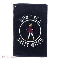 Retro DonT Be A Salty Witch Funny Halloween Girl Golf Towel thumb 0