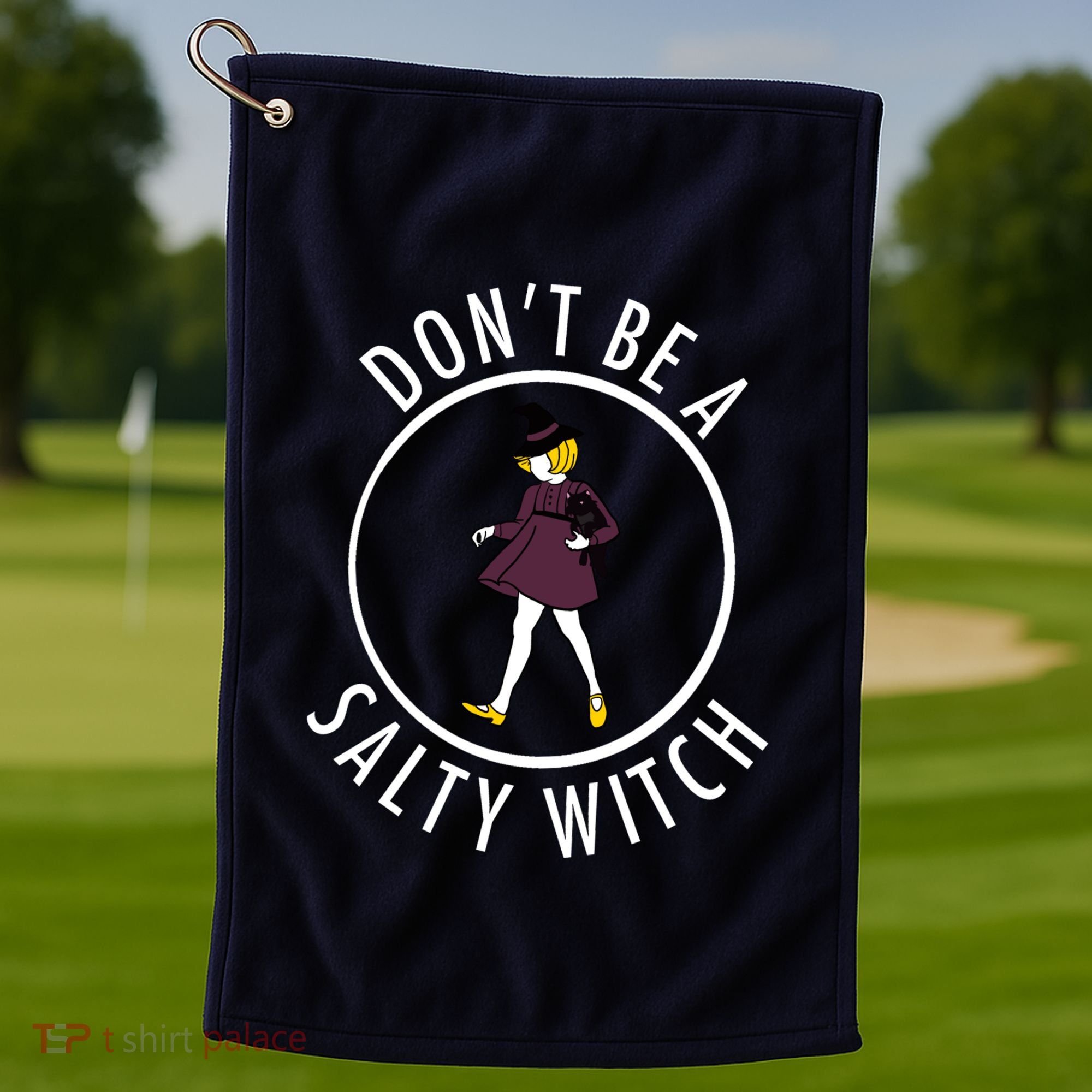 Retro DonT Be A Salty Witch Funny Halloween Girl Golf Towel