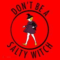 Retro DonT Be A Salty Witch Funny Halloween Girl Santa Hat thumb 1