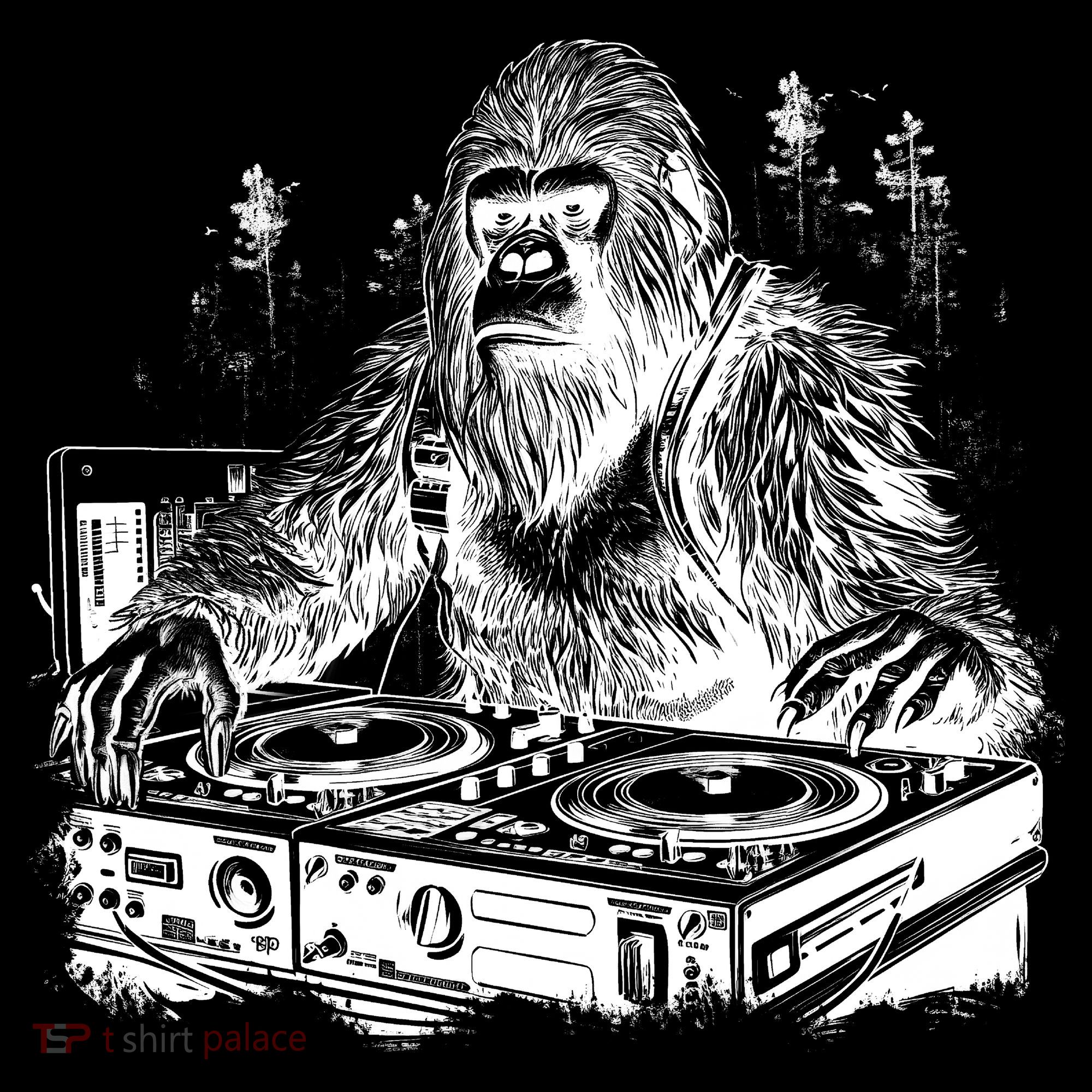 Realistic DJ Bigfoot Long Sleeve Shirt
