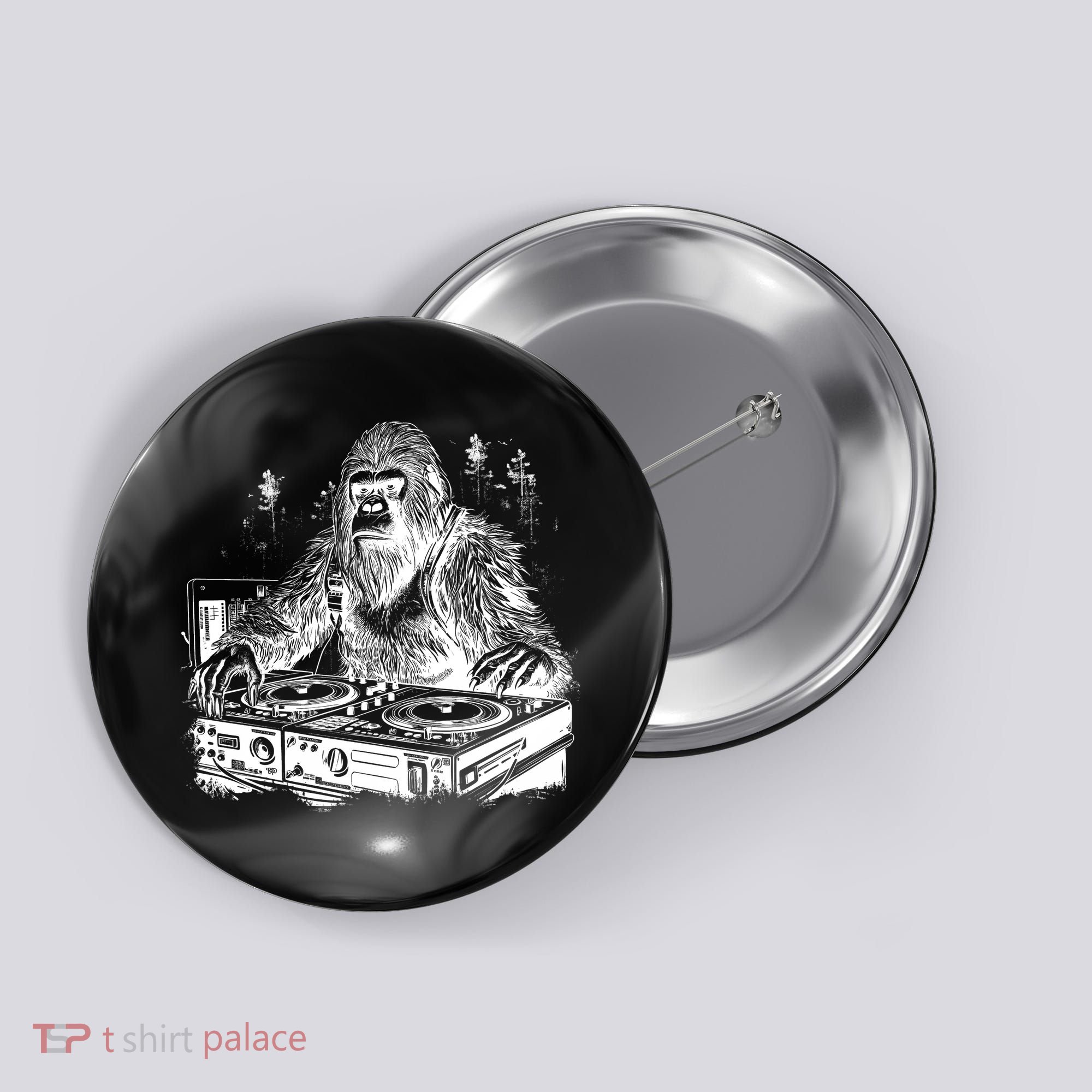 Realistic DJ Bigfoot Button