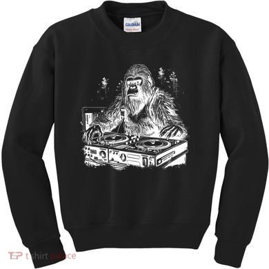 Realistic DJ Bigfoot Kids Sweatshirt