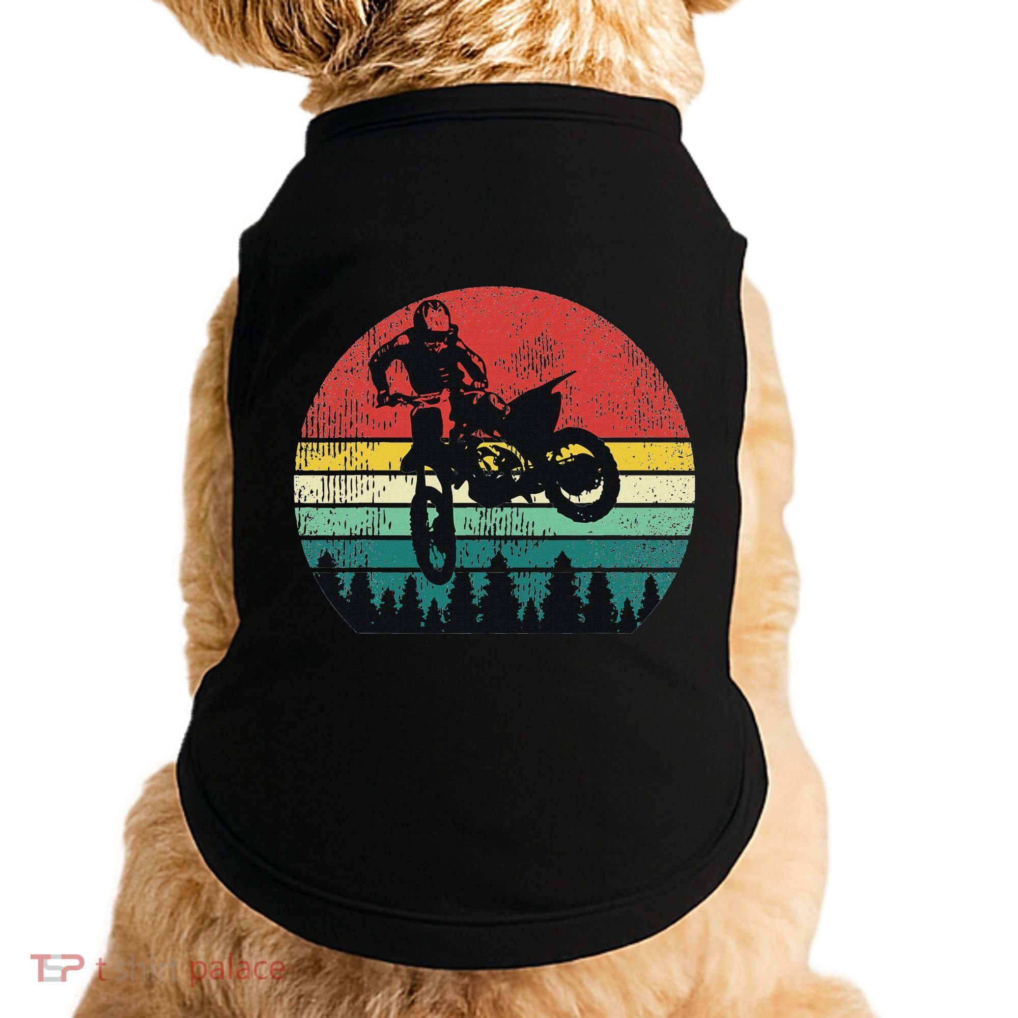 Retro Dirt Bike Motocross Motorcyclist Gift Doggie Tank