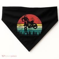 Retro Dirt Bike Motocross Motorcyclist Gift USA-Made Doggie Bandana thumb 0