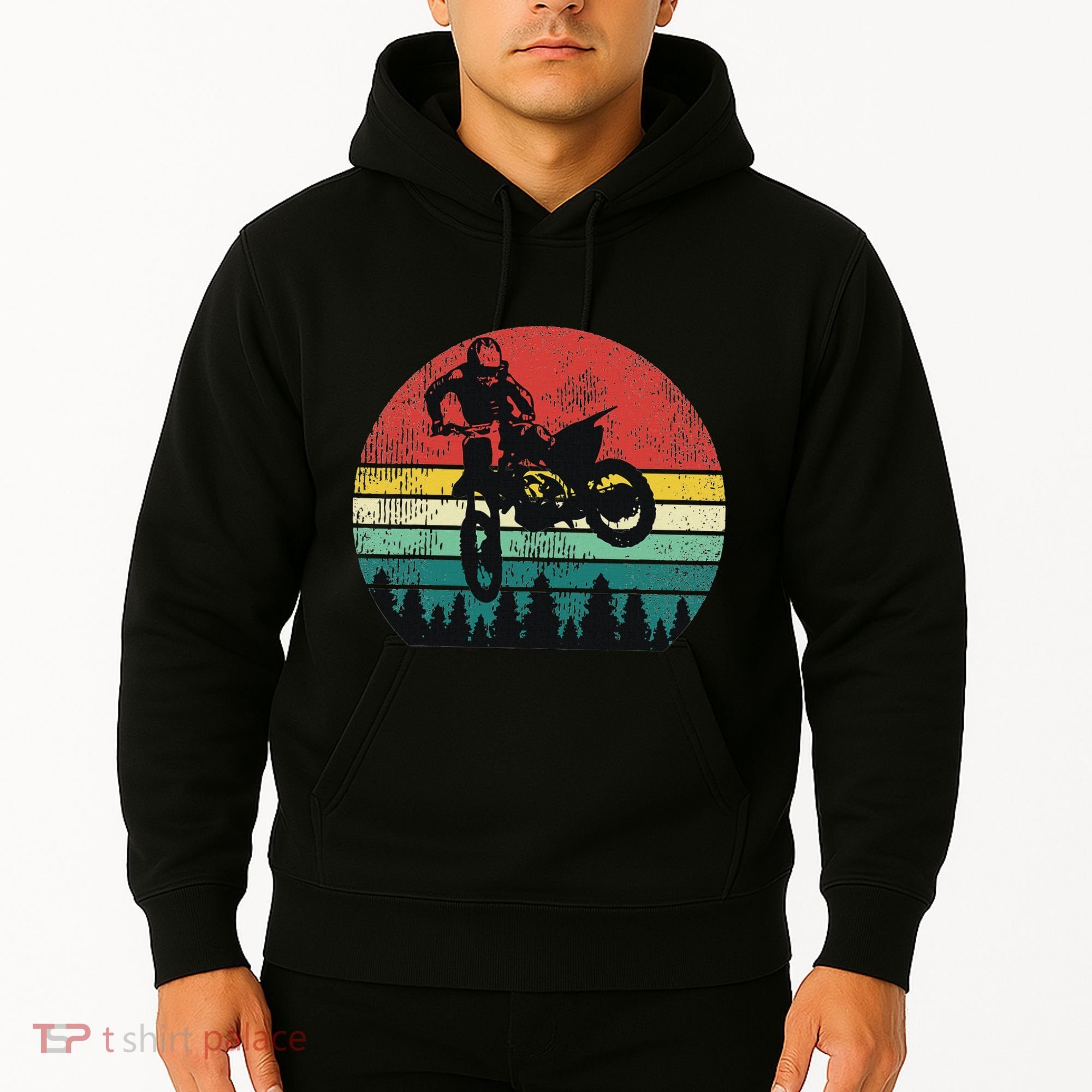 Retro Dirt Bike Motocross Motorcyclist Gift Hoodie