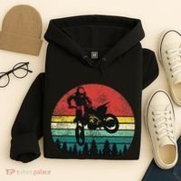 Retro Dirt Bike Motocross Motorcyclist Gift Hoodie thumb 4