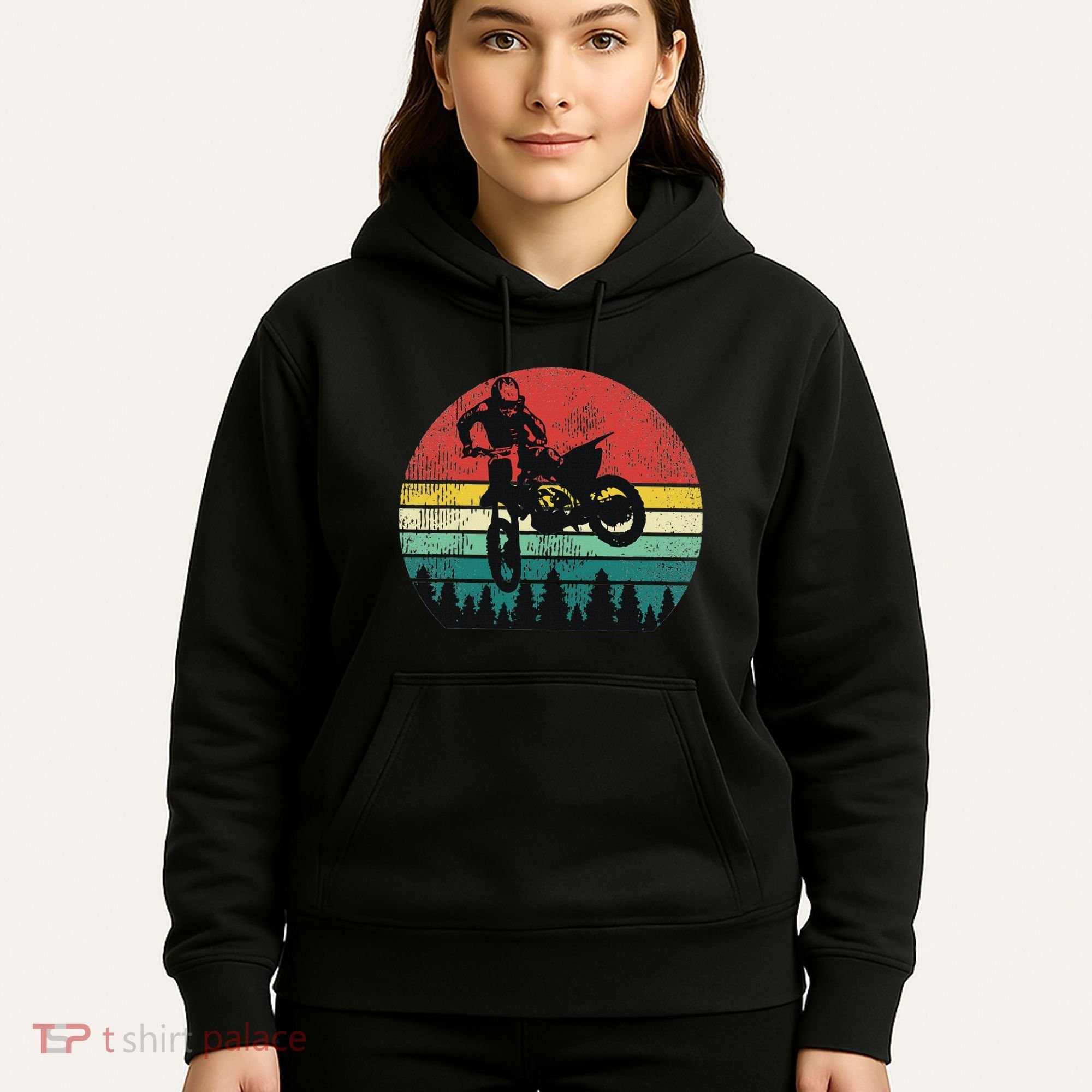 Retro Dirt Bike Motocross Motorcyclist Gift Hoodie