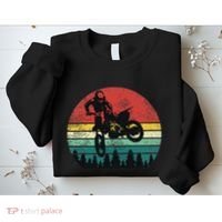Retro Dirt Bike Motocross Motorcyclist Gift Sweatshirt thumb 2