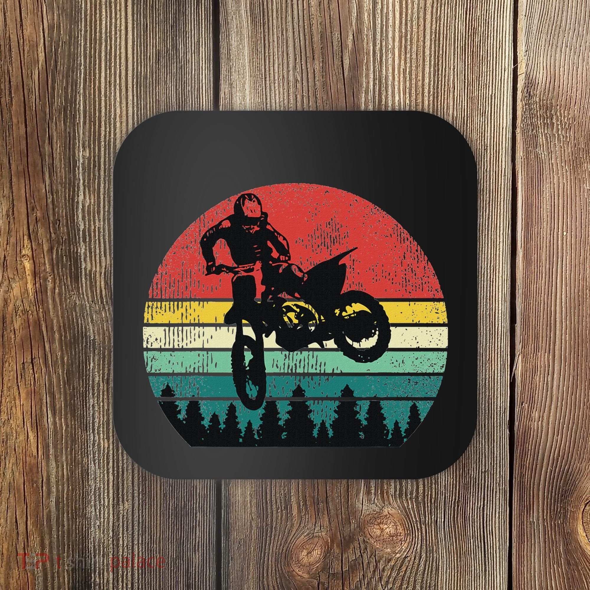Retro Dirt Bike Motocross Motorcyclist Gift Coaster