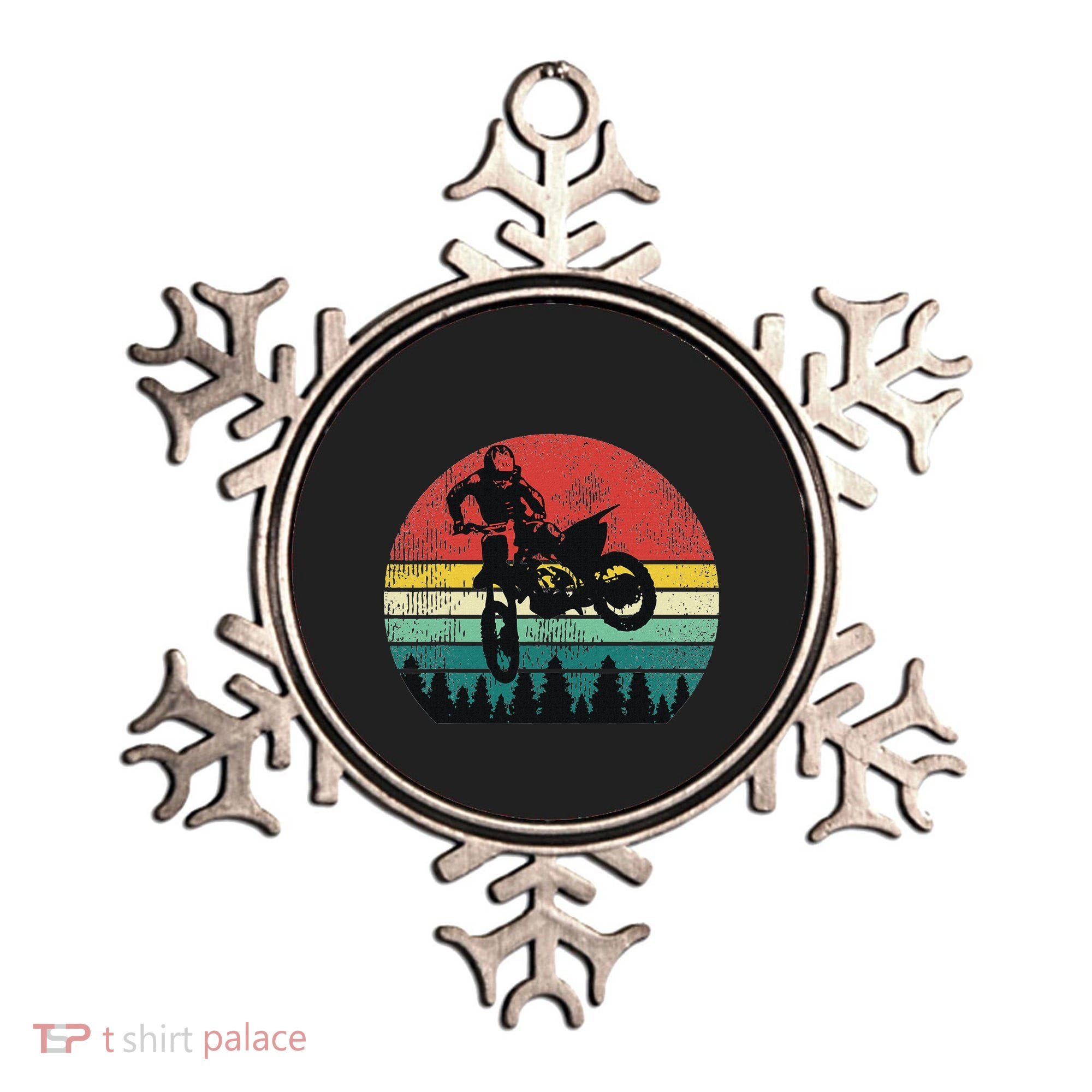 Retro Dirt Bike Motocross Motorcyclist Gift Ornament